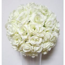10 inch Rose Flower Pomander  Wedding decoratin Ball Silk Kissing Ball Rose Flowers Balls -Ivory