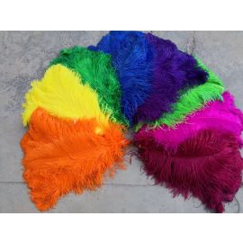 Burgundy Ostrich Feathers Male Ostrich Wing Plumes 24-26 inches 50 Pieces