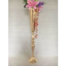 Large Gold Trumpet Vases 35 inches High