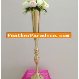 Large Gold Trumpet Vases 30 inches High