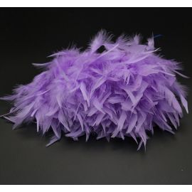 Chandelle Feather Fringe Turkey Feather Trim Sewn On Tape 1 Yard Lavender
