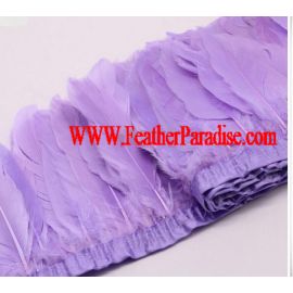 Lavender Goose Pallets Parried Fringe  Sew on Feathers 2 Yards/Piece 1