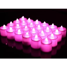 LED Votive Candle-Pink 24 Pieces