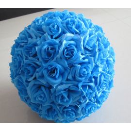 12 inch Rose Flower Pomander  Wedding decoratin Ball Silk Kissing Ball Rose Flowers Balls -Iight Blue