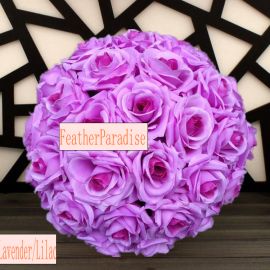 12 inches Rose Flower Pomander  Wedding decoratin Ball Silk Kissing Ball Rose Flowers Balls-Lilac/Lavender