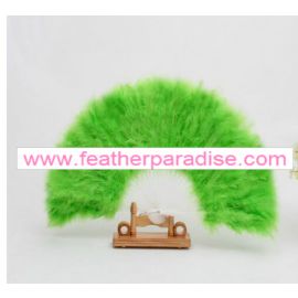 28 Staves Lime Green Marabou Fluffy Feather Fans