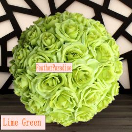 11-12 inches Rose Flower Pomander  Wedding decoratin Ball Silk Kissing Ball Rose Flowers Balls -Lime Green