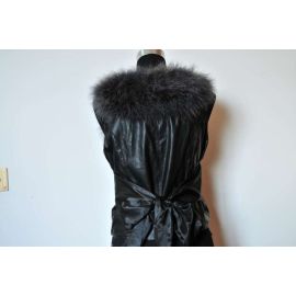Gray Marabou Feather and Leather Vest Wholesale Only