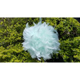 Feather Kissing Balls/ Pom Poms/Chandelle Feather Balls/ Decoration Balls/Wedding Balls-Mint Green  6  INCH
