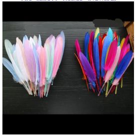 Goose Feathers Packed Loose Feathers 4-6 inches Long Macaroon 100Pcs