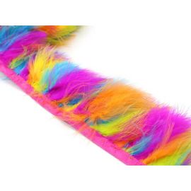Turkey Marabou Fringe Trim 10 Yards Turkey Feather Marabou Fringe Sewn On Feather Tape Mixed Colors