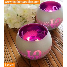 Large Mosaic Candle Holder Handmade Mosaic Holder-Love ( USA Seller)