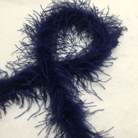 Ostrich Boa Ostrich Trim 1 ply 2 Yards 6 Feet-Navy
