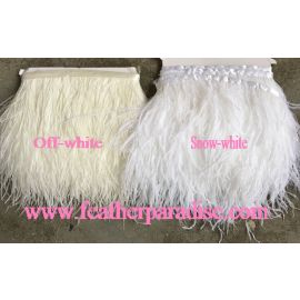 Off-white Ostrich Feather Trims/Sew On Ostrich Feather Fringe 1 Yard