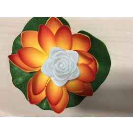 LED Floating Lotus Lily Pad Light Orange Color changing