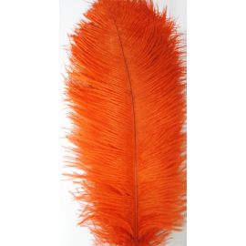 Orange Ostrich Feathers/Plumes/Wings 22-24 inch 5 Pieces