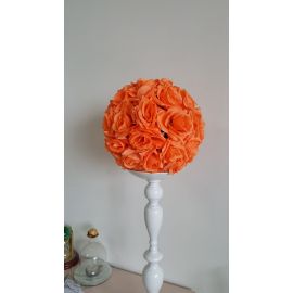 9-10 inches Rose Flower Pomander  Wedding decoratin Ball Silk Kissing Ball Rose Flowers Balls -Orange