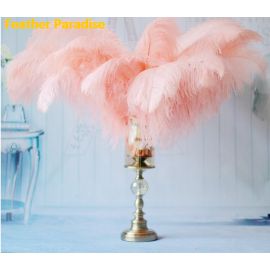 18-20  inches Peach Ostrich Feather Large Male Ostrich Plume Feathers 5pcs  Popular color!!!