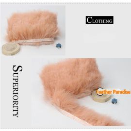 Turkey Marabou Fringe Trim 10 Yards Turkey Feather Marabou Fringe Sewn On Tape Peach