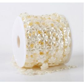 15Yards 10mm Roll of Pearl  Garlands Trims Ivory Bracelet Strands DIY