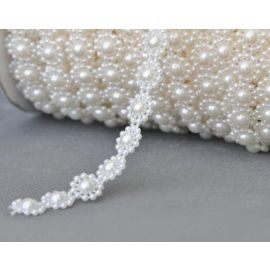 25 Yards 10mm Roll of Pearl Sunflower Garlands Trims Ivory Bracelet