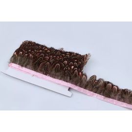 Almond Pheasant Ringneck Feather Fringe-Nature Pattern 10 Yards