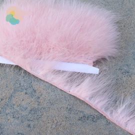 Pink Turkey Feather Trim  Fringe 10 yards