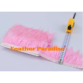 Saddle  Feather Trim Fringe Coque Feather Tapes 10 Yards Pink