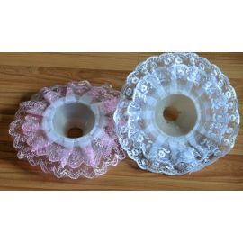 Bouquet Holder Pink Lace Collar 6 pcs