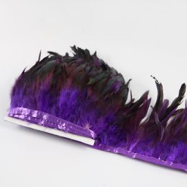 Coque Rooster Schlappen Fringe Trims-1 Yard-Purple