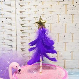 Purple Feather Christmas Tree Cake Decoration Wedding Cake Birthday Cake Feather Topper  Multi-colors Available
