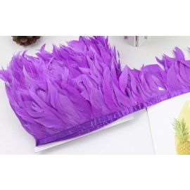 Goose Feather Fringe Goose Striped Trim 1 Yard Purple
