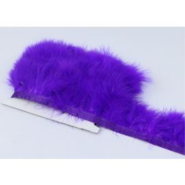 Turkey Marabou Fringe Trim 10 Yards Turkey Feather Marabou Fringe Sewn On Tape Purple