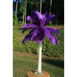 Purple Ostrich Feather Centerpieces/Feather Plume Palm Tree 6 Sets