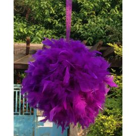 Feather Kissing Balls/ Pom Poms/Chandelle Feather Balls/ Decoration Balls/Wedding Balls-Purple 12 Inch