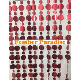 Red Retro PVC Metallic  Beaded Curtain Strands/Garlands -80 Inch Long
