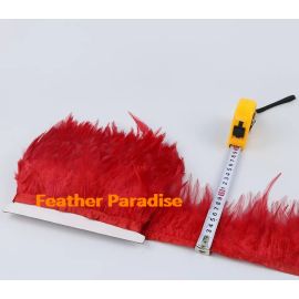Saddle Feather Trim Fringe Coque Feather Tapes 10 Yards Red