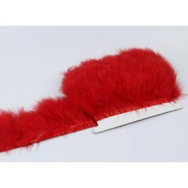 Turkey Marabou Fringe Trim 10 Yards Turkey Feather Marabou Fringe Sewn On Tape Red