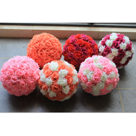 12 inch Rose Flower Pomander  Wedding decoratin Ball Silk Kissing Ball Rose Flowers Balls- Customized Color