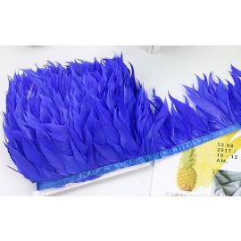 Goose Feather Fringe Goose Striped Trim 1 Yard Royal Blue
