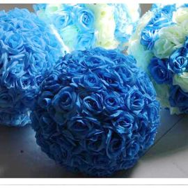 11-12 inches Rose Flower Pomander  Wedding decoratin Ball Silk Kissing Ball Rose Flowers Balls -Royal Blue