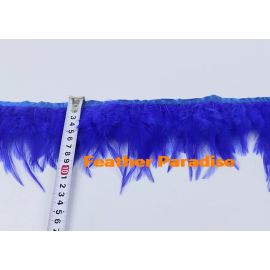 Saddle  Feather Trim Fringe Coque Feather Tapes 10 Yards Blue