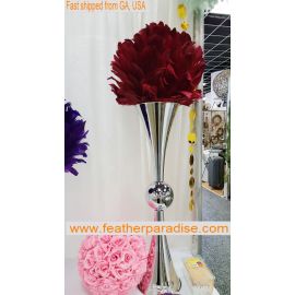 25  inches Metal Reversible Double Trumpet Vase - Silver