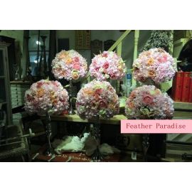 Wedding Flower Floral Stand /Pillar Candle Holder Feather Ball Centerpiece Stand Reversible - Silver 20 inch New!!!