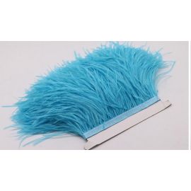 Turquoise Ostrich Feather Trims/Sew On Ostrich Feather Fringe 1 Yard