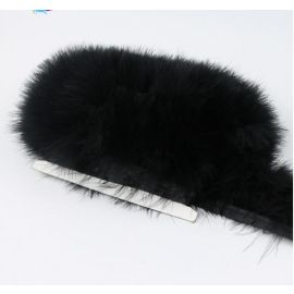 1 Yard Marabou Feather Fringe Tapes Trims Black