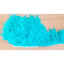 Chandelle Feather Fringe Turkey Feather Trim Sewn On Tape 1 Yard Turquoise