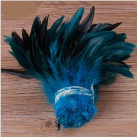 Rooster Schlappen-Half Bronze Strung Fish Fly FeathersTurquoise Color 800pcs 6-8 inches