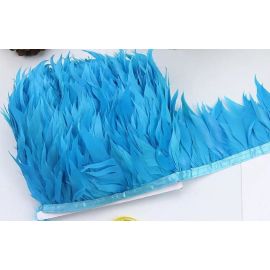 Goose Feather Fringe Goose Striped Trim 1 Yard Gray 1