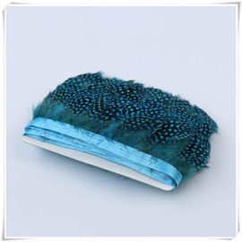 10 Yards Guinea Feather Fringe PolKa Dot Trims Feather Tapes-Turquoise